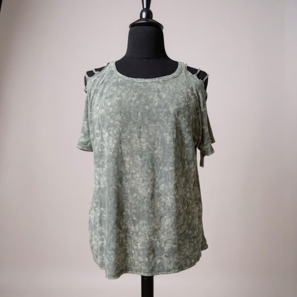 Torrid Women's Green Cold Shoulder Top